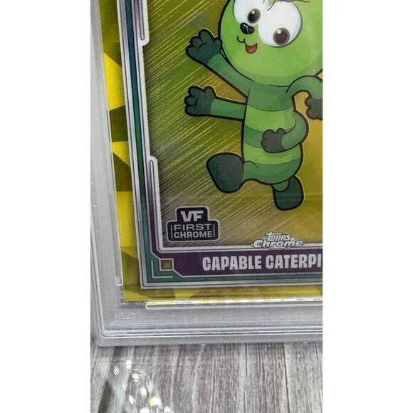 2025 Topps Chrome VeeFriends Capable Caterpillar Yellow Refractor #40 PSA Mint 9